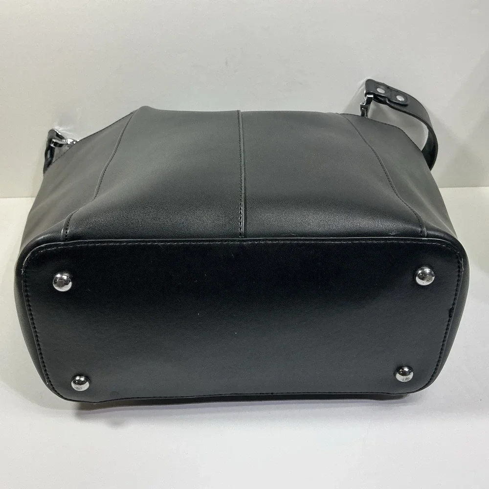 Bostanten Black Leather Shoulder Bag Tote Handbag Designer City Travel